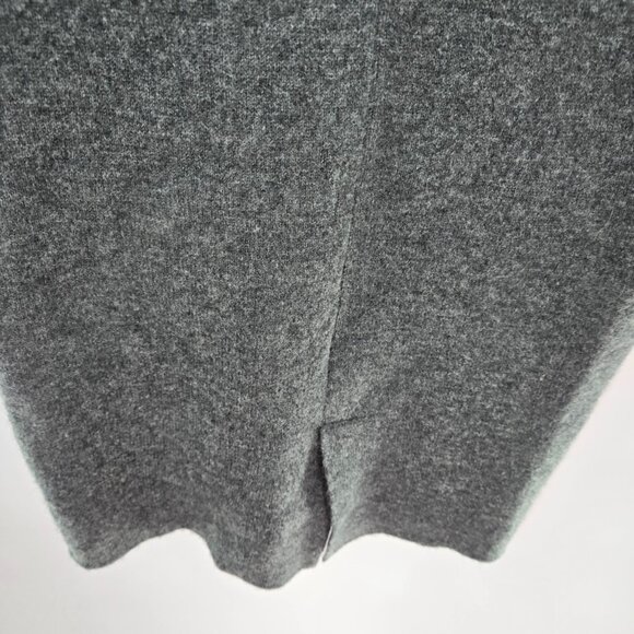 Black Goat Cashmere Charcoal Gray Pencil Back Slit Skirt Size Small - Picture 3 of 5